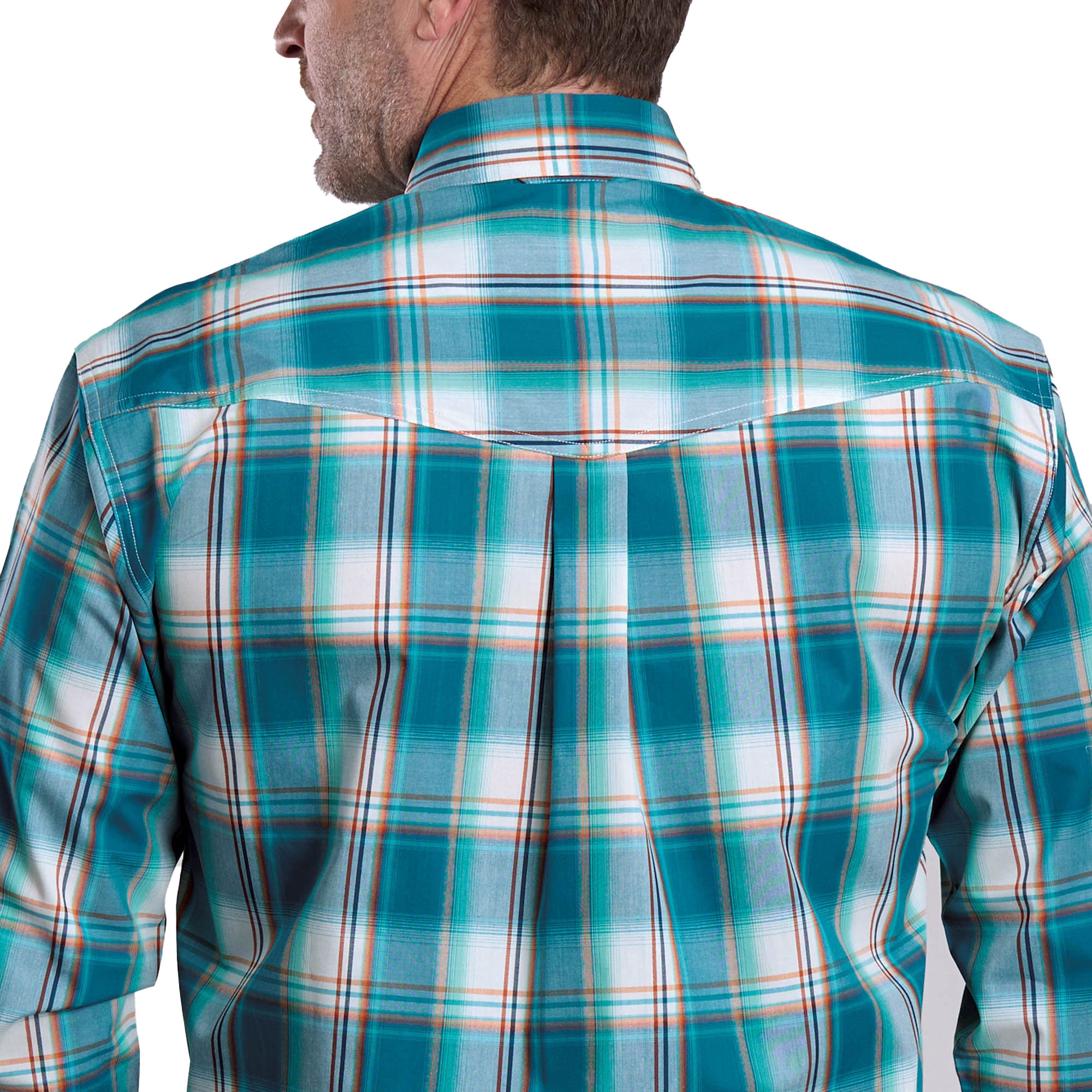 Roper Mens Amarillo Collection L/S Shirt (01378021) Plaid Blue
