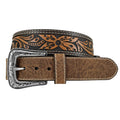 Roper Mens Genuine Leather Floral Hand Tooled Belt (8692500) Tan