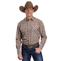 Roper Mens Karman Classic 55/45 Collection L/S Shirt (01101027) Plaid Brown