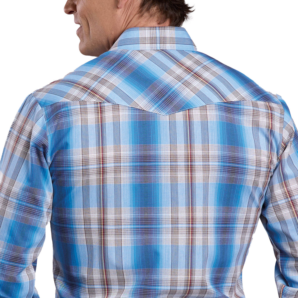 Roper Mens Karman Classic 55/45 Collection L/S Shirt (01101220) Plaid Blue