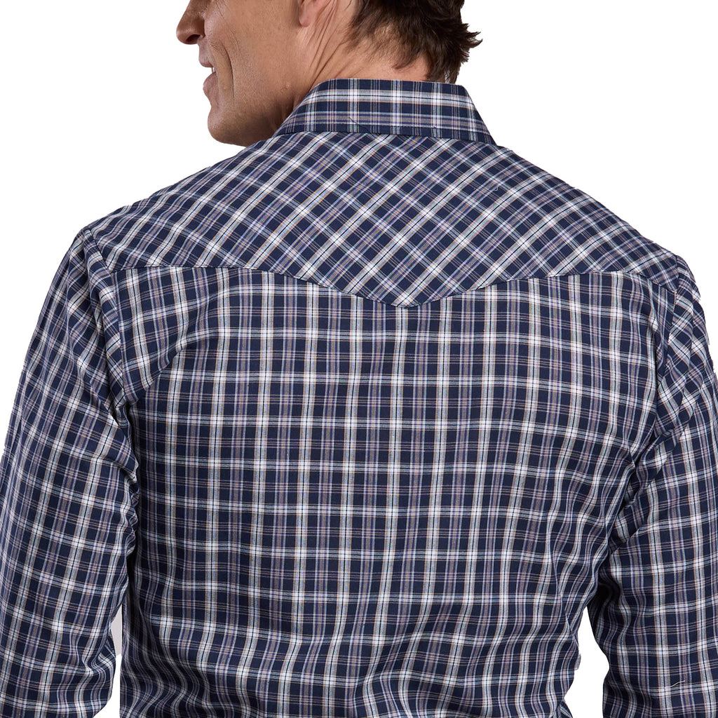Roper Mens Karman Classic 55/45 Collection L/S Shirt (01101222) Plaid Blue