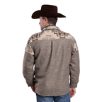 Roper Mens L/S Shirt Jacket (97119123) Brown Back