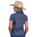 Roper Womens Five Star Collection S/S Shirt (51594056) Solid Blue