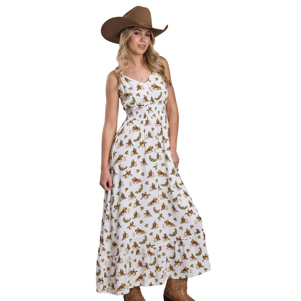Roper Womens Five Star Collection Sleeveless Dress (57590058) Print White