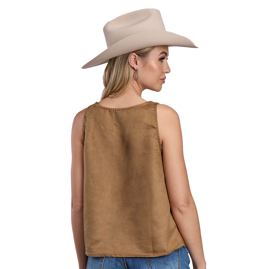 Roper Womens Five Star Collection Sleeveless Tank (52539061) Solid Brown
