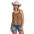 Roper Womens Five Star Collection Sleeveless Tank (52539061) Solid Brown