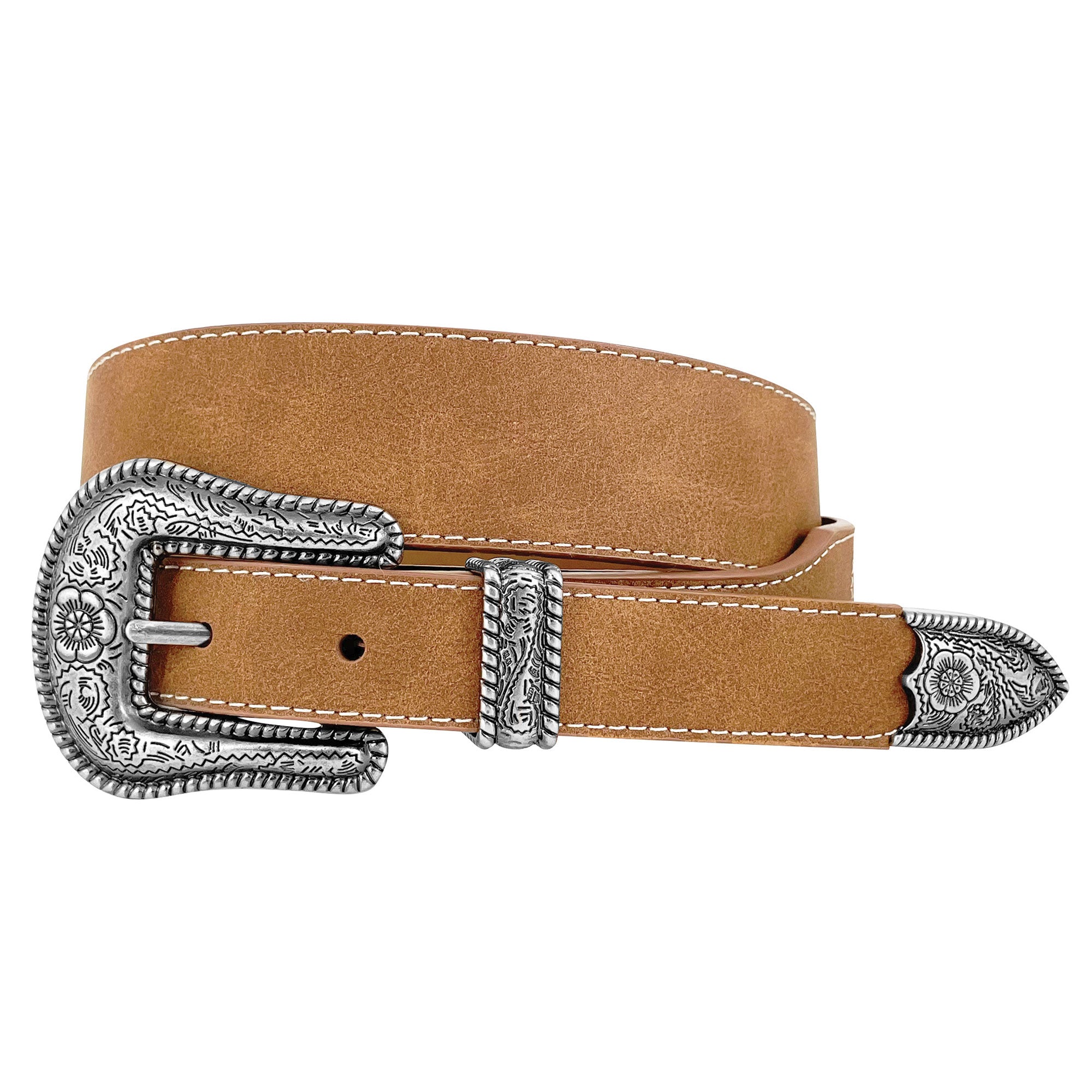 Roper Womens Genuine Leather Three Piece Buckle Set (8874790) Tan