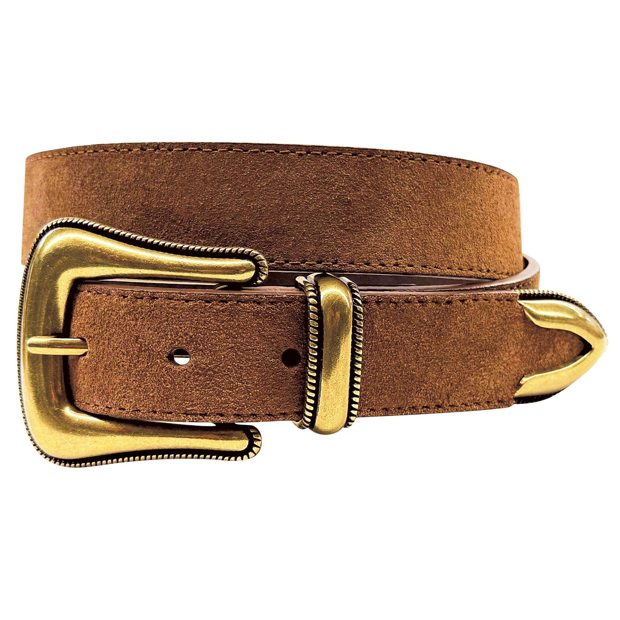 Roper Womens Genuine Suede Leather Three Piece Buckle Set (9668310B) Brown