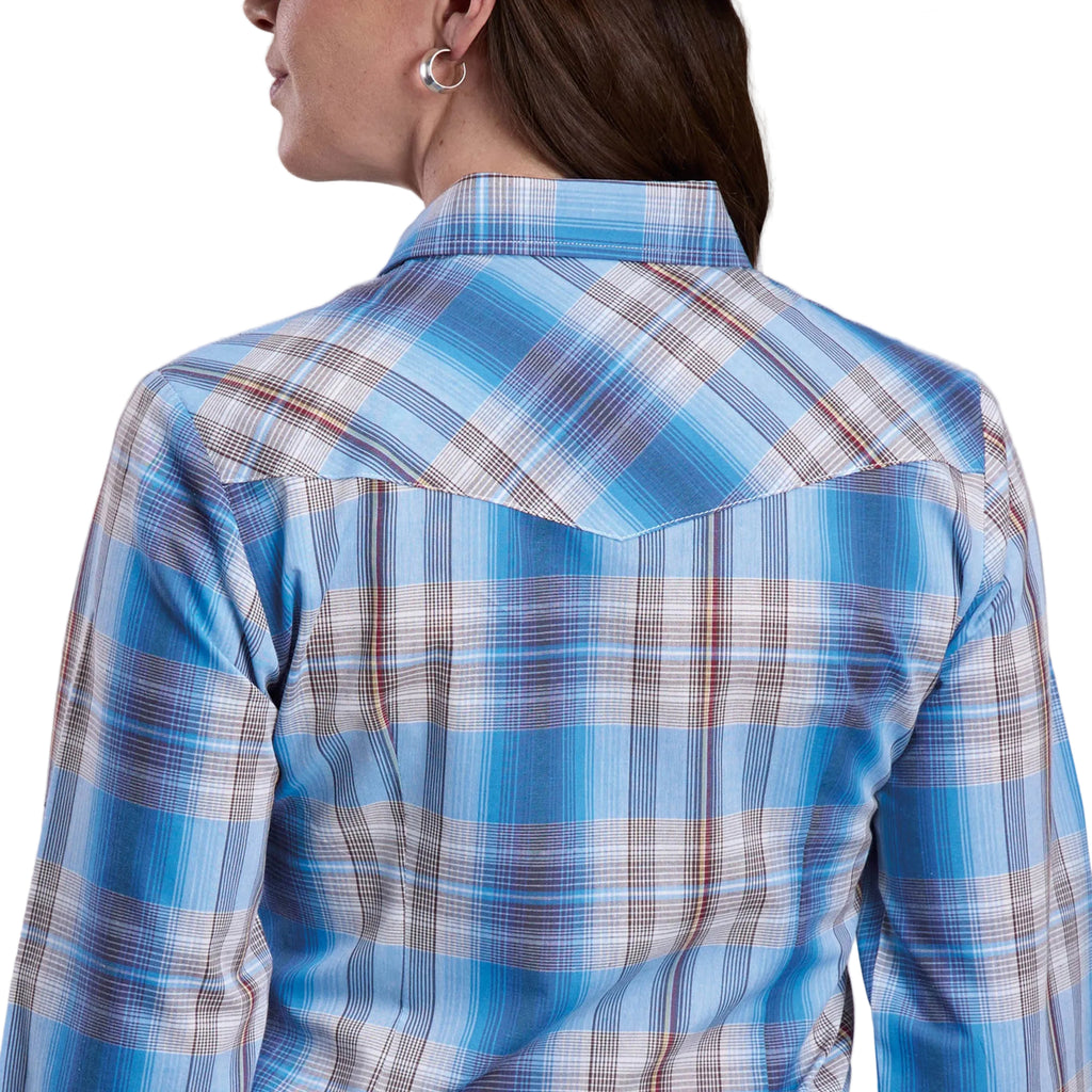 Roper Womens Karman Classic 55/45 Collection L/S Shirt (50101220) Plaid Blue