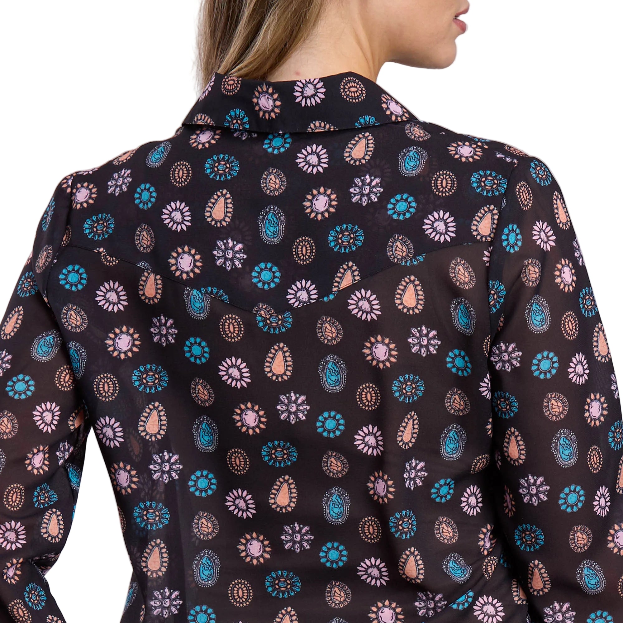 Roper Womens Studio West Collection L/S Shirt (50590031) Print Black