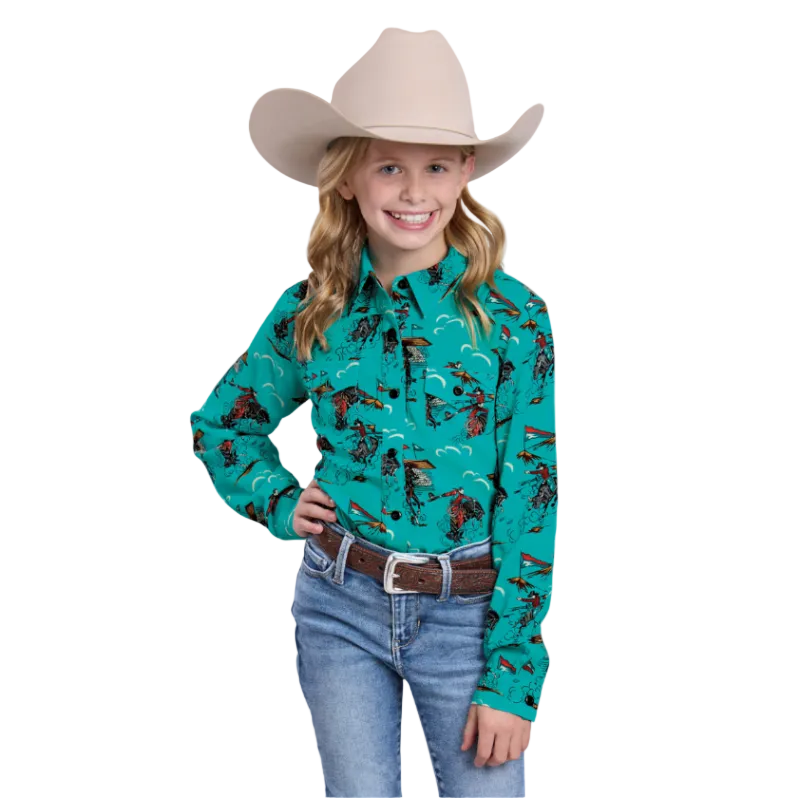 Roper Girls Five Star Collection L/S Shirt (80590170) Print Blue