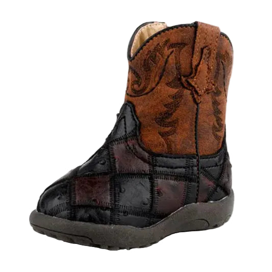 Roper Infants Cowbaby Bird Blocks Western Boots (16900622) Brown