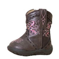 Roper Infants Cowbaby Lexi Western Boots (16901998) Chocolate/Pink Glitter [SD]