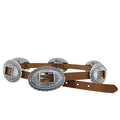 Roper Womens Leather Oval Conchos Belt (8861790C) Cognac
