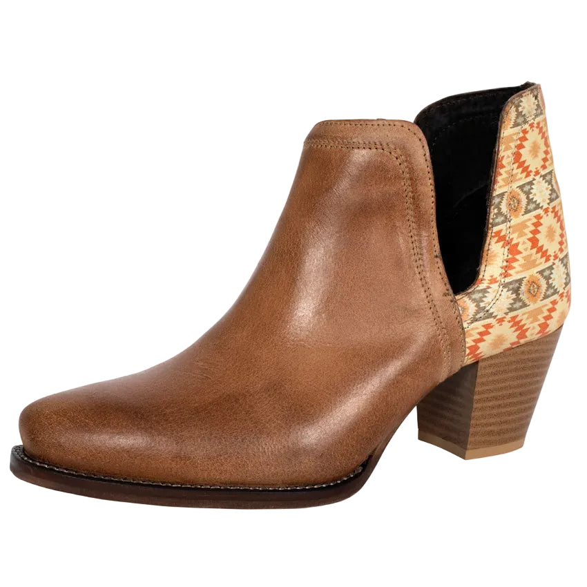 Roper Womens Rowdy Western Boots (21981217) Tan/Aztec Leather [SD]