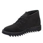 A black Rossi Men's Ripple Desert Boots (4046) with white contrast stitching, shown from 3-4 front on a white background.