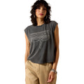 Ariat Womens Dallas Cropped S/S Tee (10071109) Charcoal Mineral Wash