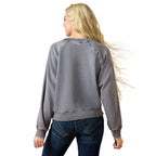 Ariat Womens Vintage Raglan Sweatshirt (10071113) Ombre Blue Mineral Wash