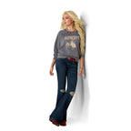 Ariat Womens Vintage Raglan Sweatshirt (10071113) Ombre Blue Mineral Wash