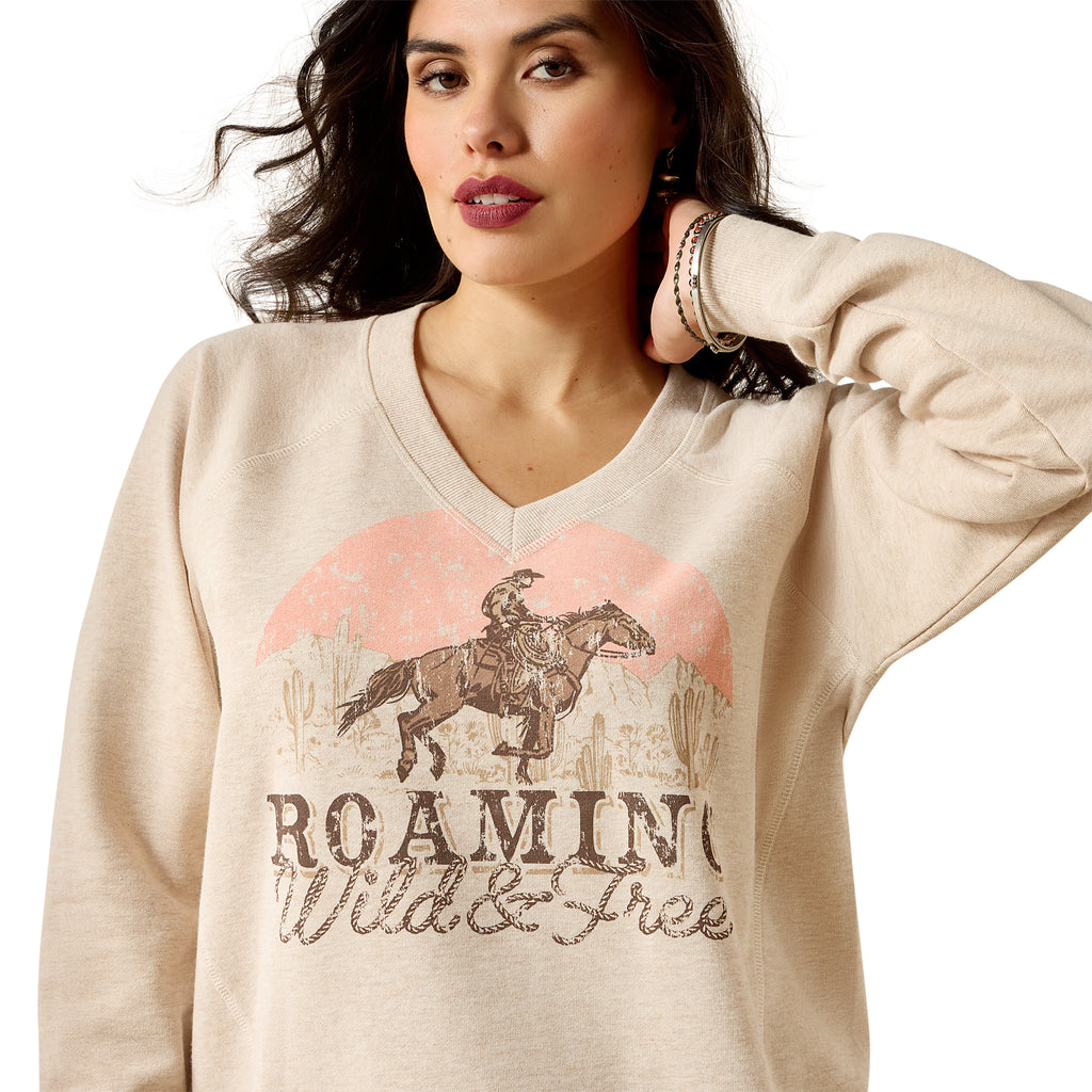 Ariat Womens Victoria Sweatshirt (10071623) Khaki Heather