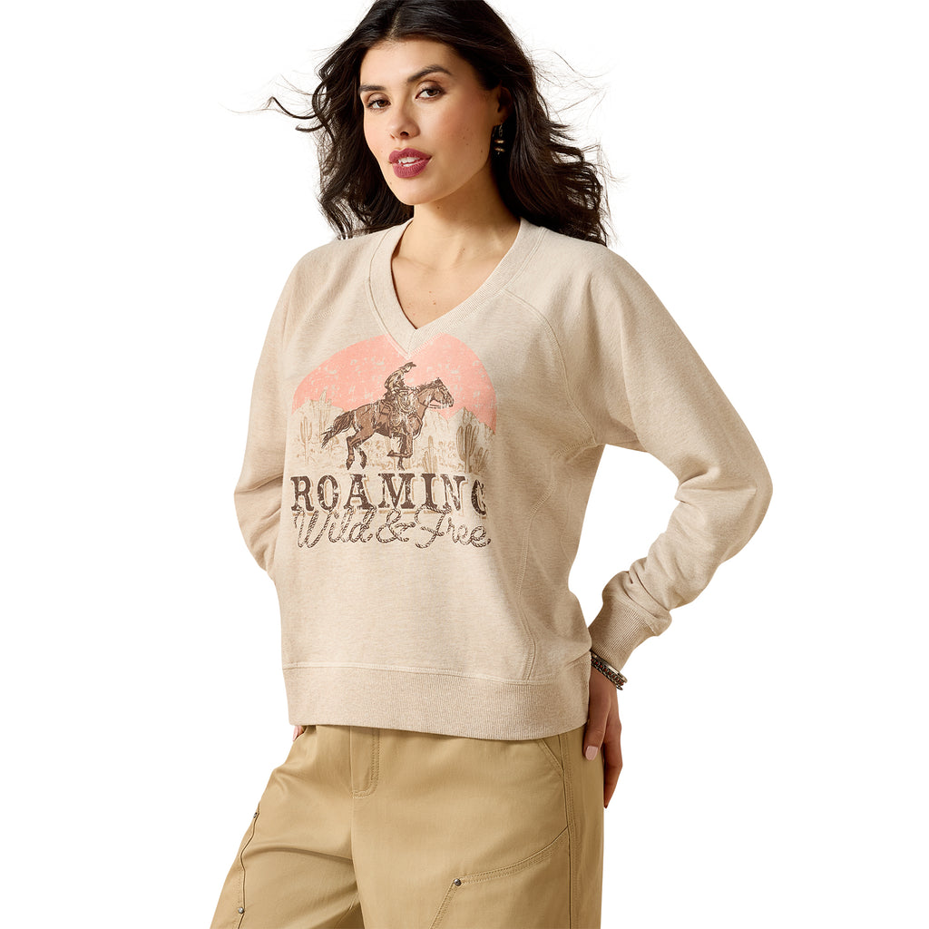 Ariat Womens Victoria Sweatshirt (10071623) Khaki Heather