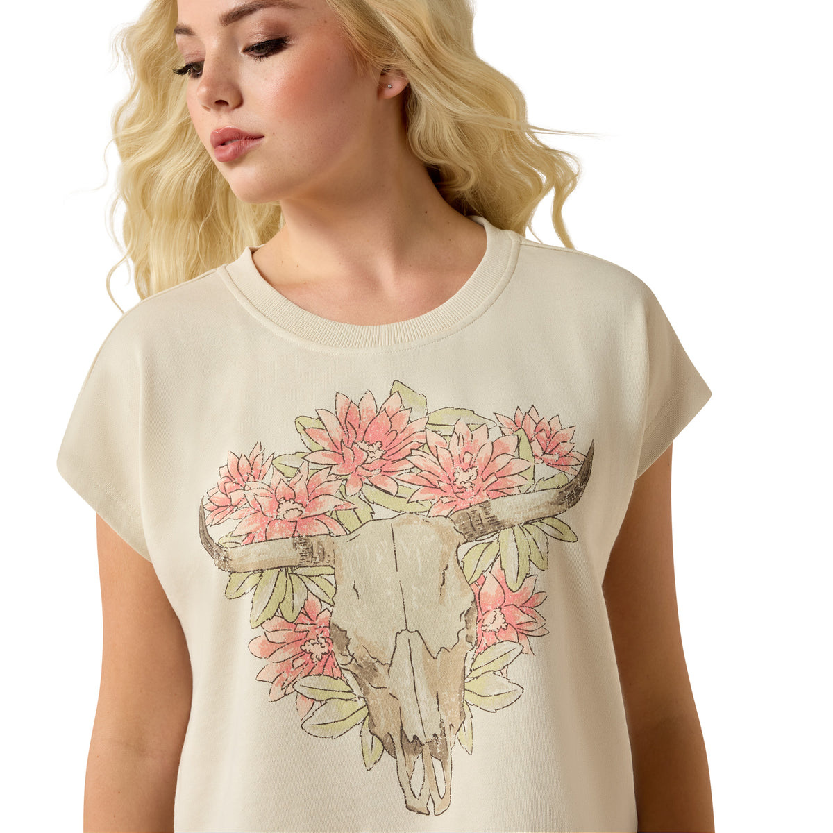 Ariat Womens Vintage Pullover S/S Tee (10071633) Summer Sand