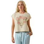 Ariat Womens Vintage Pullover S/S Tee (10071633) Summer Sand