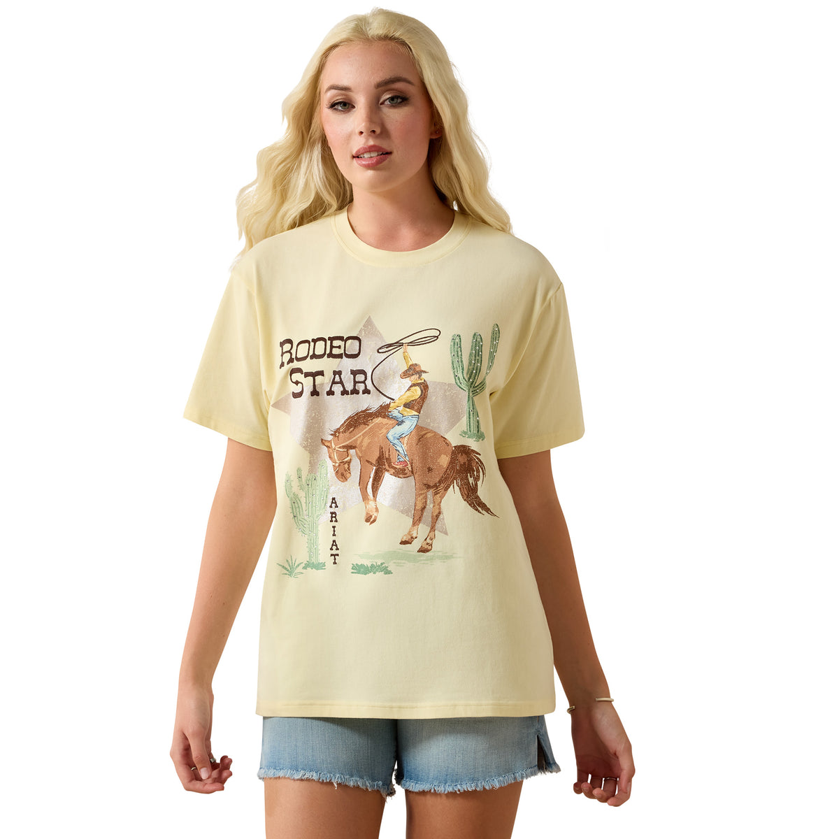 Ariat Womens Rodeo Star Boyfriend S/S Tee (10071654) Pear Sorbet