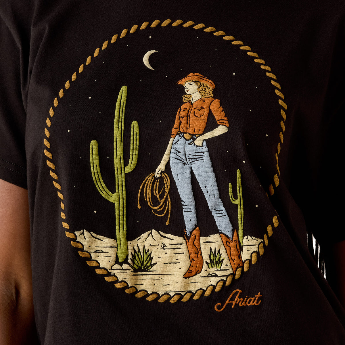 Ariat Womens Night Sky Cowgirl S/S Tee (10071666) Black