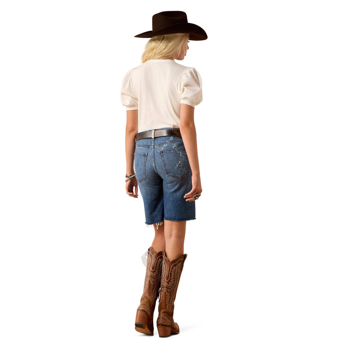 Ariat Womens Ultra High Rise Relaxed Tomboy 10" Denim Shorts (10074783) Calistoga