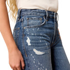 Ariat Womens Ultra High Rise Relaxed Tomboy 10" Denim Shorts (10074783) Calistoga