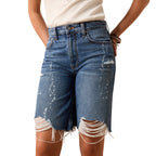Ariat Womens Ultra High Rise Relaxed Tomboy 10" Denim Shorts (10074783) Calistoga