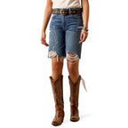 Ariat Womens Ultra High Rise Relaxed Tomboy 10" Denim Shorts (10074783) Calistoga