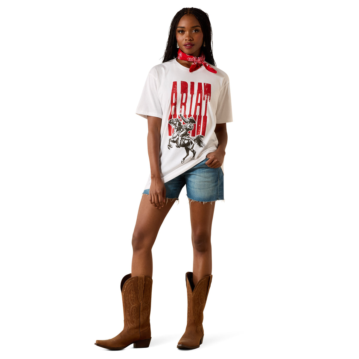 Ariat Womens Cowboy Comic S/S Tee (10076379) White