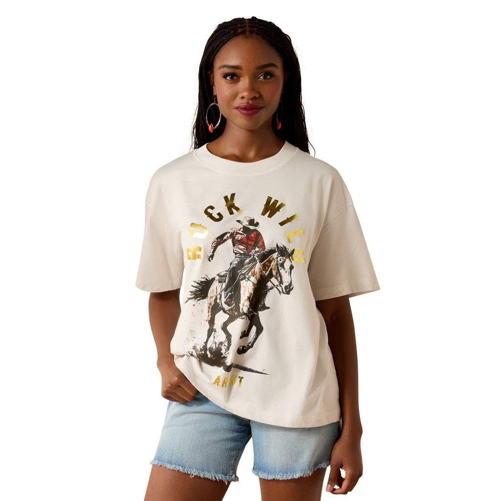 Ariat Womens Buck Wild S/S Tee (10076381) Natural