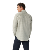 R.M.Williams Mens Sommers Poplin Stripe L/S Shirt (SH200PM01) White and Green Stripe