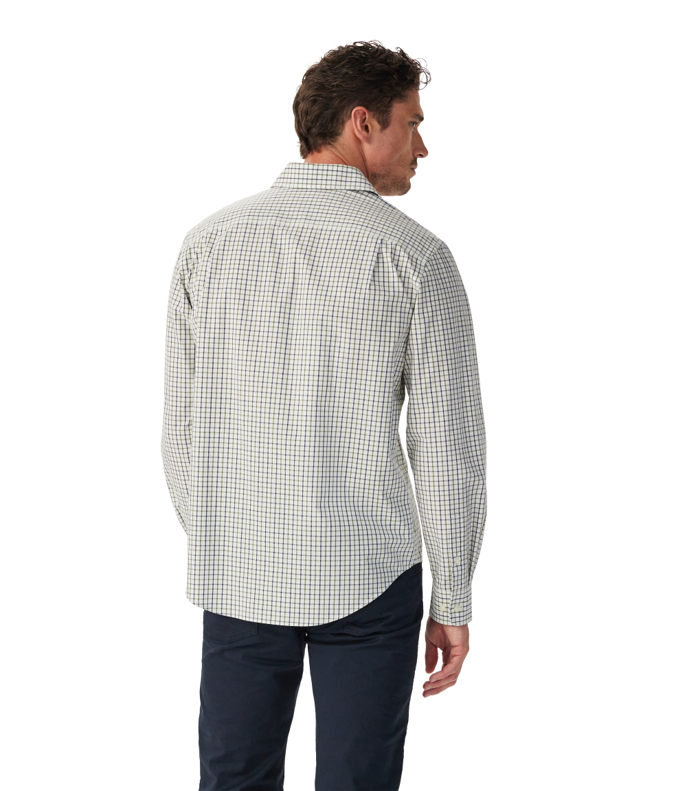 R.M.Williams Mens Newland Poplin Check L/S Shirt (SHF01PS01) Moss