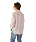 R.M.Williams Womens Hopeland Linen Check L/S Shirt (SHX00LL02) Ice Pink