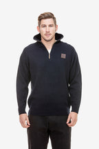 Swanndri Mens Mariner Zip Neck Sweater (SSD2446) Navy 3XL
