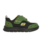 Skechers Toddlers John Deere Comfy Flex Shoes (407091N) Green/Black Flashing Lights