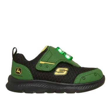 Skechers Toddlers John Deere Comfy Flex Shoes (407091N) Green/Black Side View