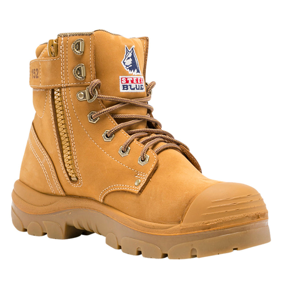 Steel Blue Mens Argyle Zip Safety Boots (332152) Wheat Nubuck