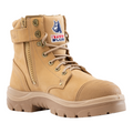 Steel Blue Mens Argyle Zip Scuff Boots (312652) Sand 3-4 front view on a white background.