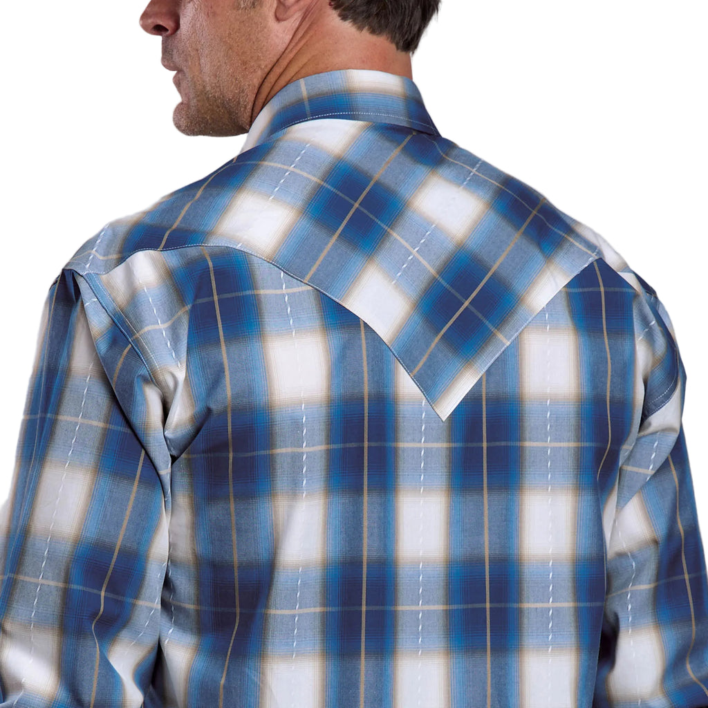 Stetson Mens Collection L/S Shirt (01478010) Plaid Blue