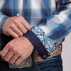 Stetson Mens Collection L/S Shirt (01478010) Plaid Blue