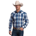 Stetson Mens Collection L/S Shirt (01478010) Plaid Blue