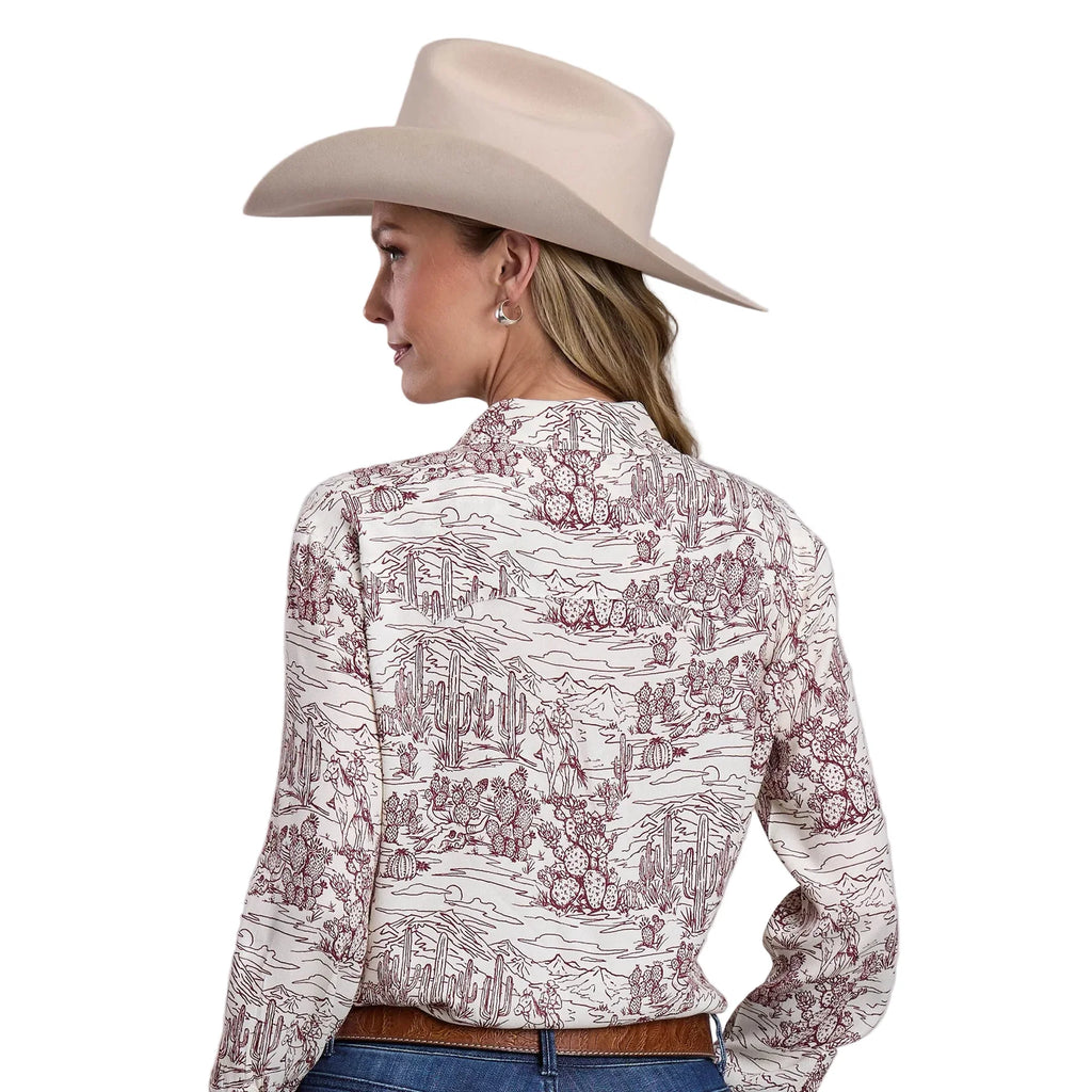 Stetson Womens Collection L/S Shirt (50590304) Print White