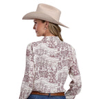 Stetson Womens Collection L/S Shirt (50590304) Print White