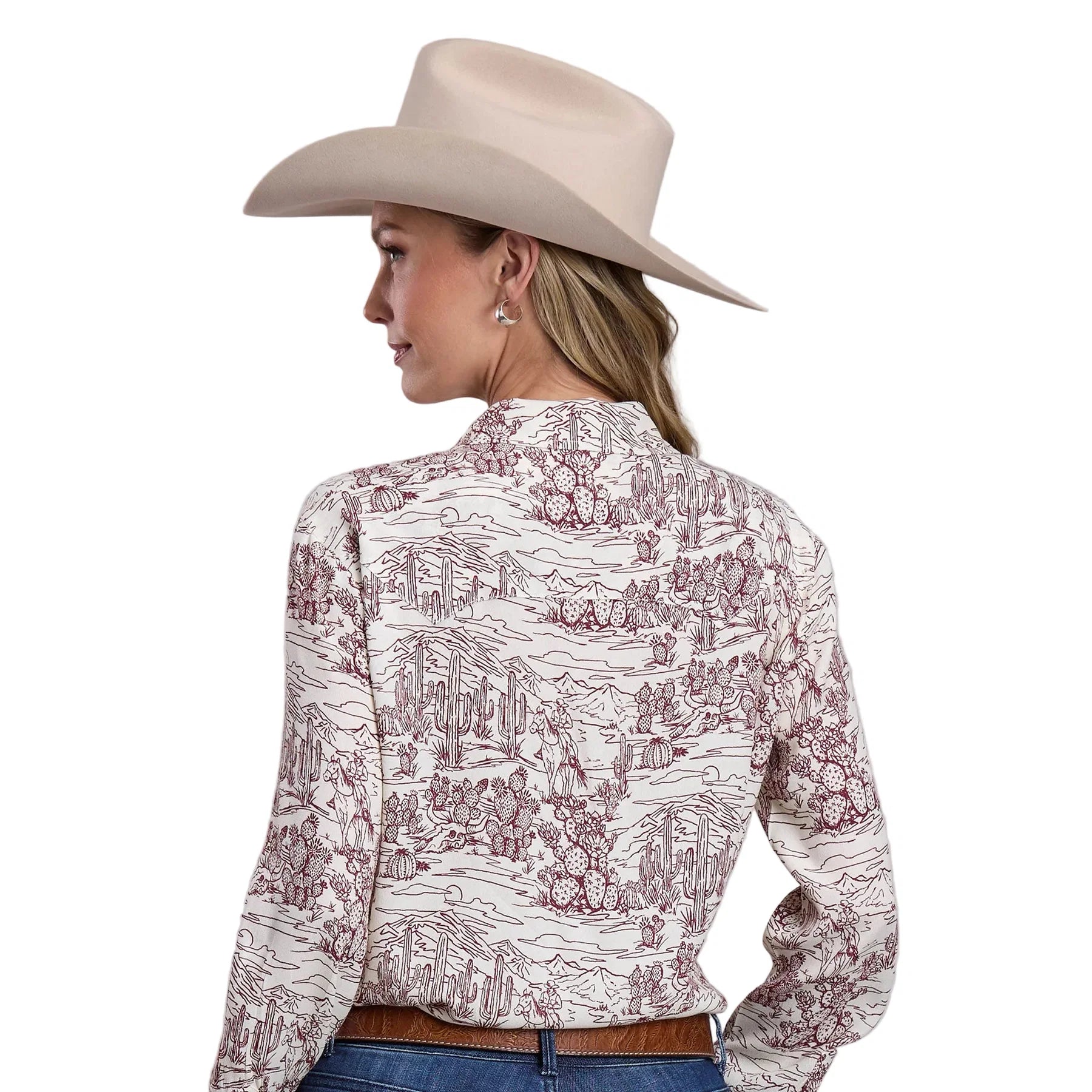 Stetson Womens Collection L/S Shirt (50590304) Print White