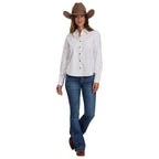Stetson Womens Collection L/S Shirt (50565003) Solid White